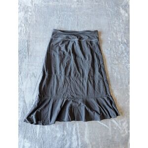 Athleta Gray Tiered Midi Skirt XS Ruffle Hem Back Zip Pocket Athleisure Casual
